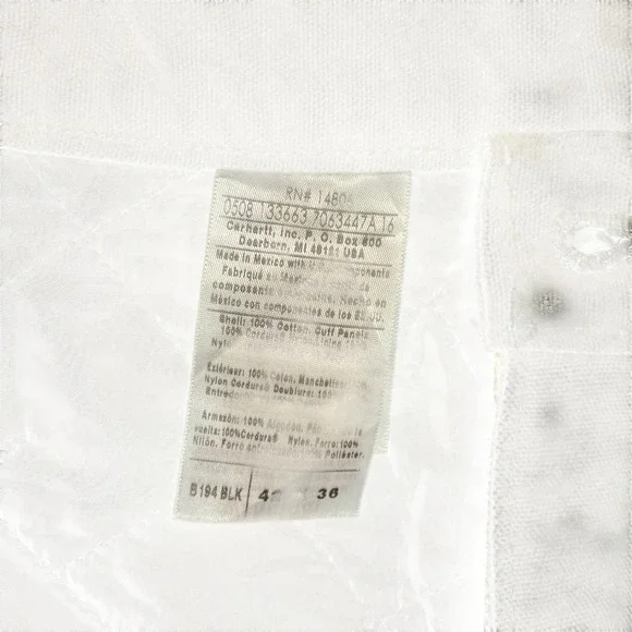 Carhartt B194 BLK Quilt Lined Sandstone Double Knee Work Pants 42x36 NWT VTG '08